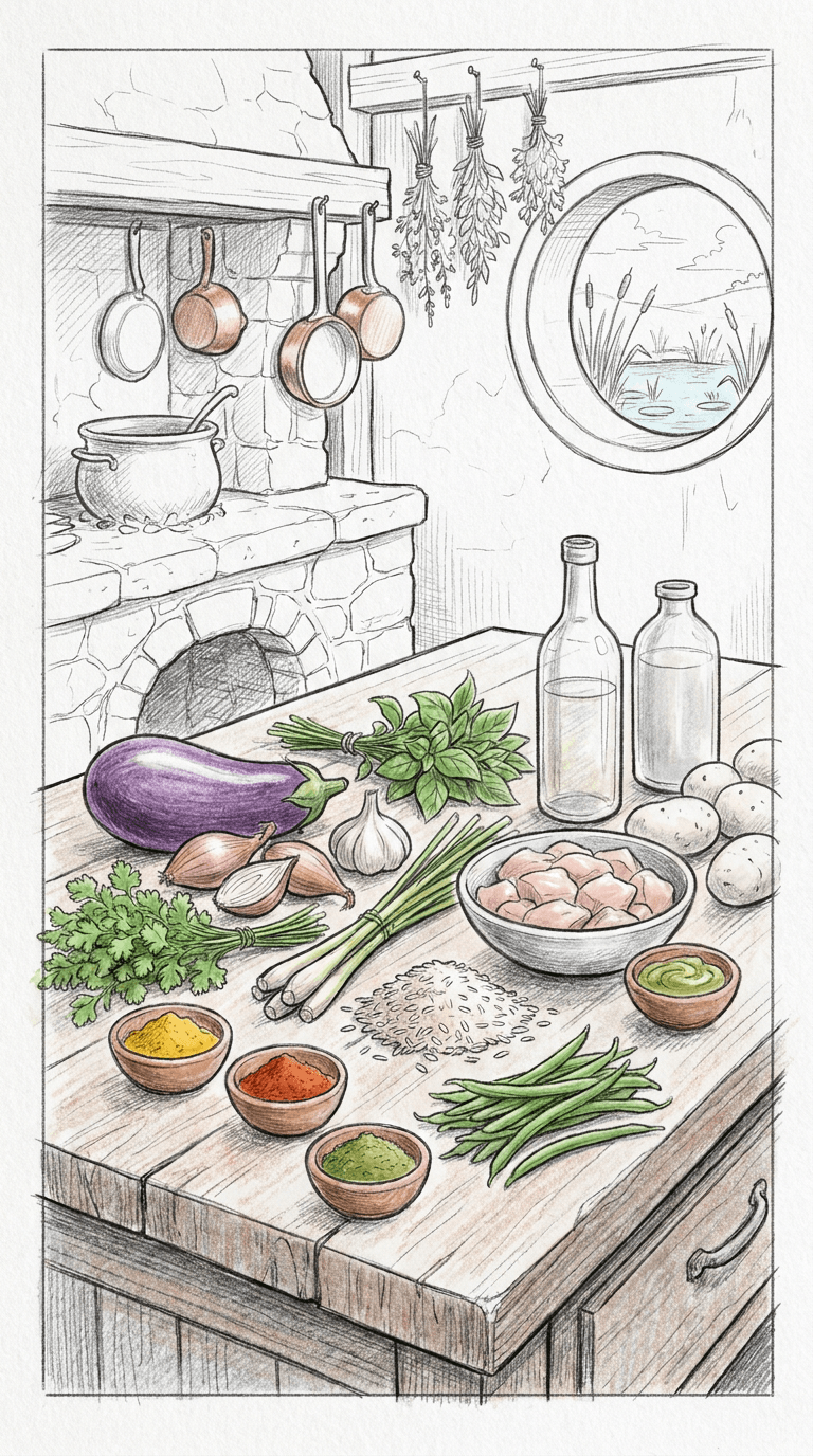 Green Curry Chicken with Eggplant and Lemongrass